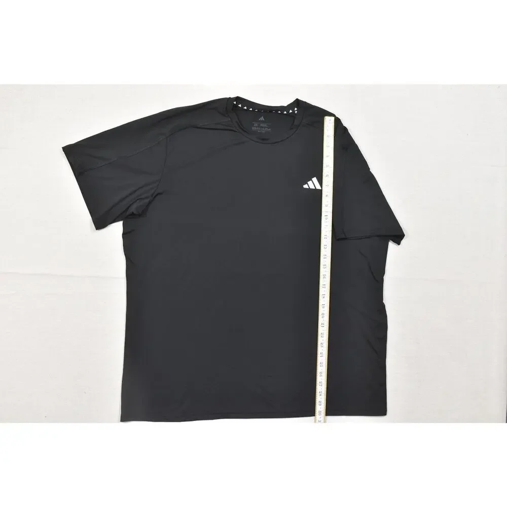 Adidas T-Shirt Mens 2XL Black Short Sleeve Performance Athletic Training Regular